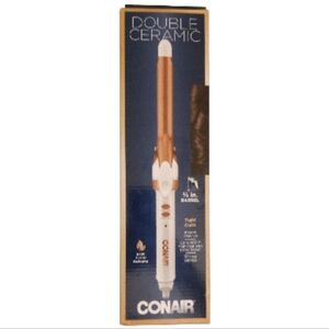 New Conair Double Ceramic Curling Iron 3/4" Tight Curls